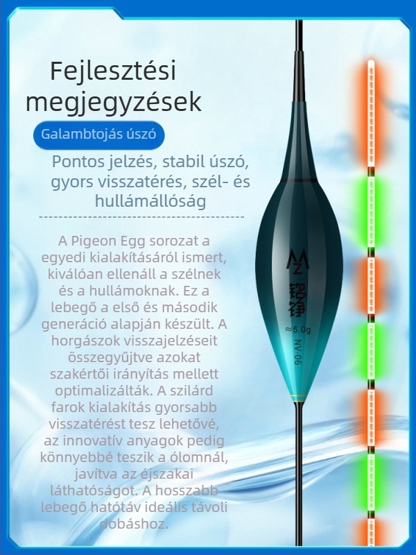 Kárász horgász úszó elektronikus éjjeli világítással, magas kapási érzékenység, színváltozás, nappali és éjszakai használat — nano úszó anyag, Mingzheng fishing tackle