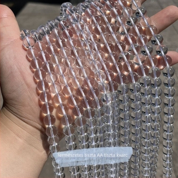 Kristály gyöngyök, kerekek, AA-osztály, természetes kristály, félig kész DIY karkötő- és nyaklánc gyöngyök, vágás-polírozás-csiszolás