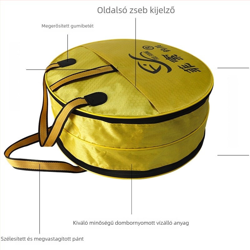 Vastag vászonból készült folyóparti horgásztáska, vízálló, rekeszekkel a csalira, damilra és kézzel dobható hálóra