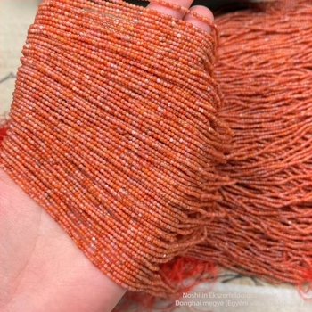 Félkész millet gyöngyök, hosszú lánc, polírozott, Déli achát, származás: Lianyungang