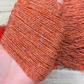 Félkész millet gyöngyök, hosszú lánc, polírozott, Déli achát, származás: Lianyungang