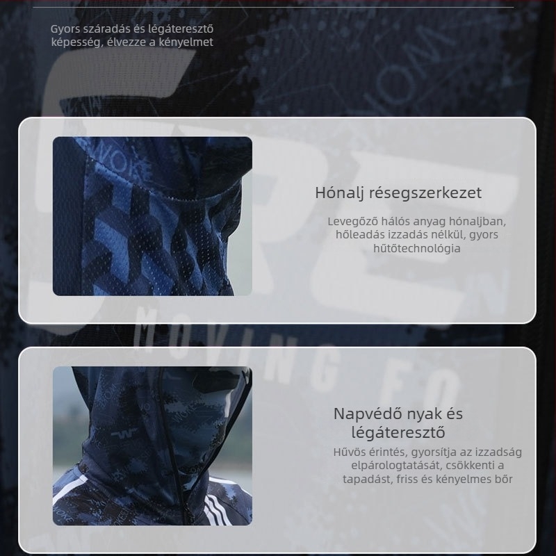 Nyári horgászruha: lélegző, vízálló, UV védelem, poliészter, uniszex
