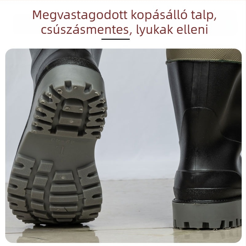 Horgászatra és vizekben járáshoz – vízálló, lélegző, csúszásmentes, nejlon anyagú, uniszex, egyrészes pántokkal