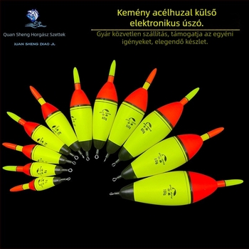 Quansheng külső elektronikus úszó tengeri horgászathoz, EVA, színváltó, villogó, hosszú olív típusú ABO úszó