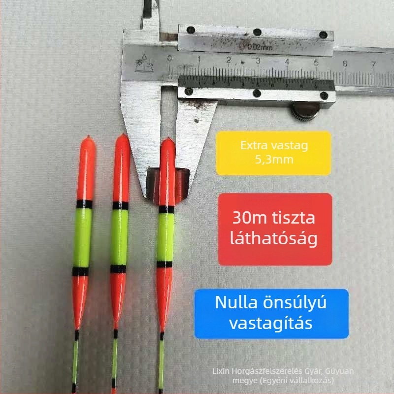 Nagyfejű pontyúszó, vast és jól látható, hosszú dobásokhoz, rövid úszó, horgászfelszerelés kiegészítő