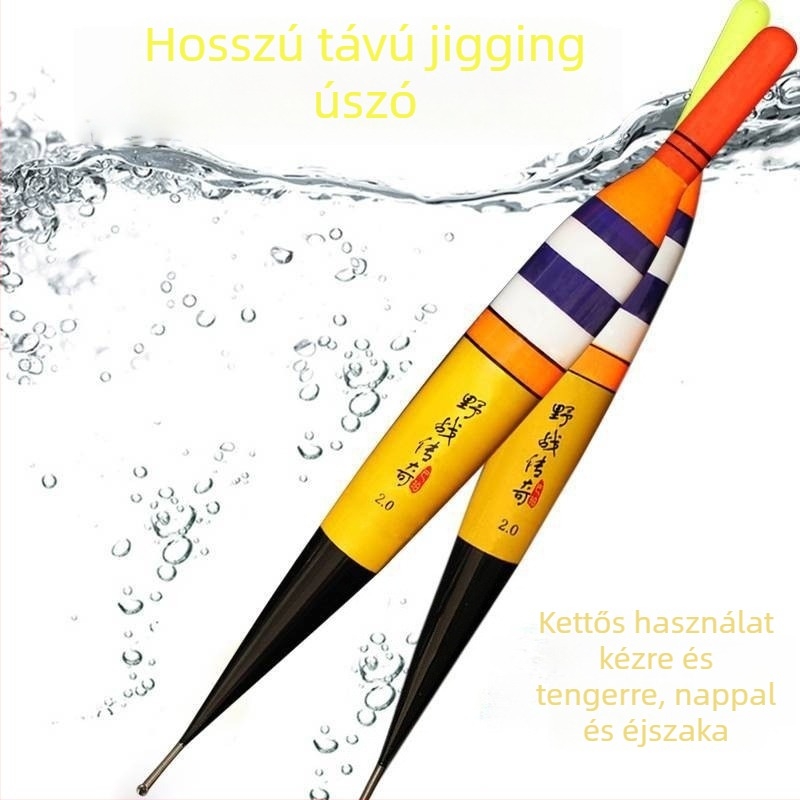 Elektronikus horgász úszó csúszó végével és vastagabb farokkal, világító jelző a hosszú távú tengeri horgászathoz