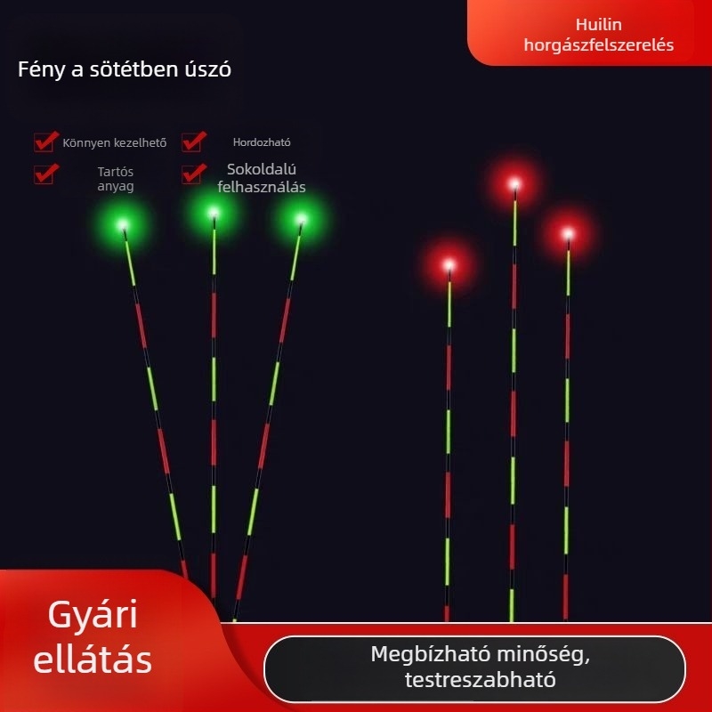 Éjszakai világító úszó harapásjelzővel és színváltó farokfénnyel, LED magas fényerővel