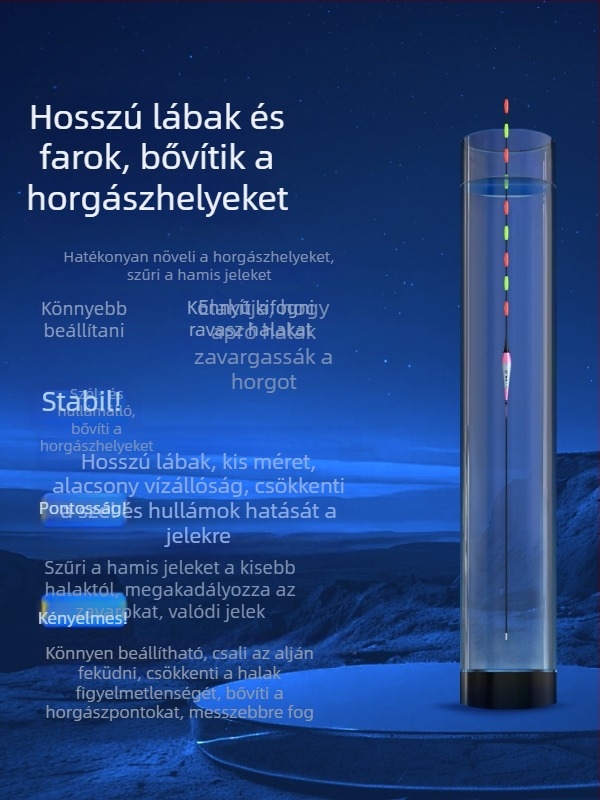 Eagle Eye LED-es elektronikus úszó karpázáshoz, nappal- és éjszakai használatra, világító úszó futó ólommal, vastag farokkal, nagy méret