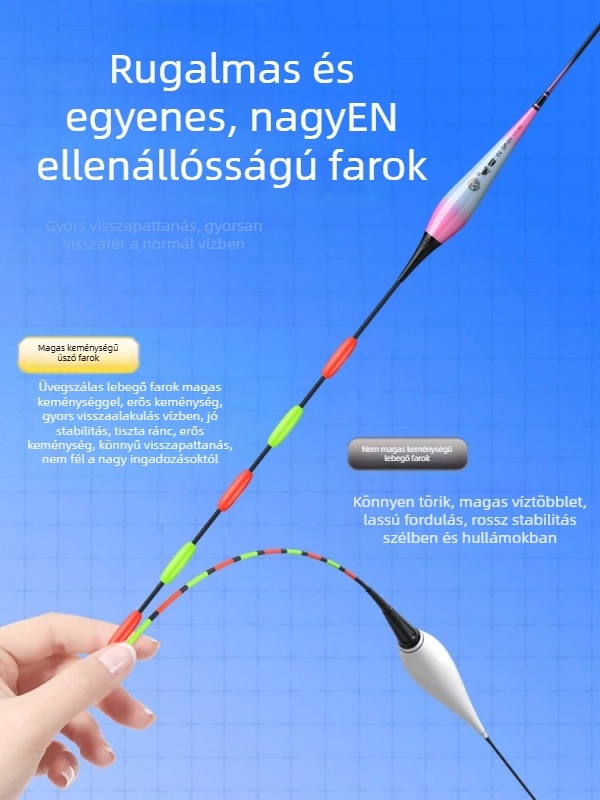 Eagle Eye LED-es elektronikus úszó karpázáshoz, nappal- és éjszakai használatra, világító úszó futó ólommal, vastag farokkal, nagy méret