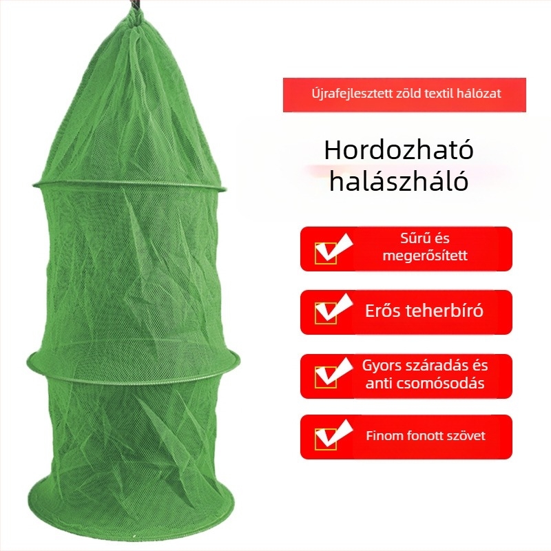 Nylon halvédő háló, csomómentes, gyorsan száradó, összecsukható doboz típusú halszövet tenyésztésre