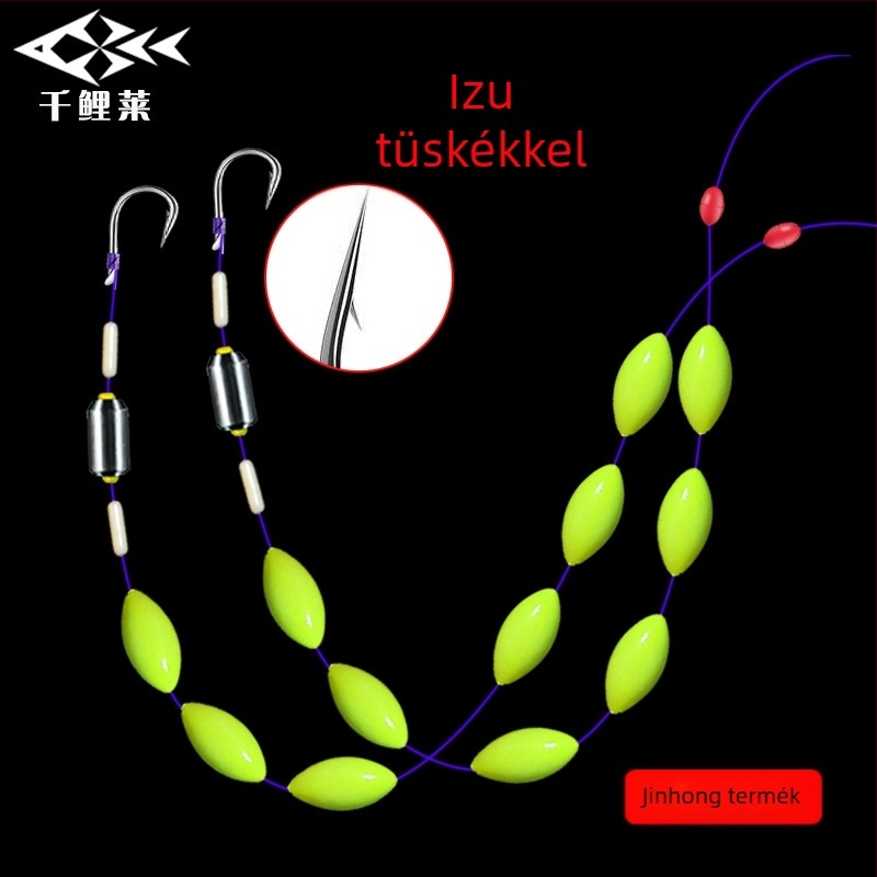 Kézzel készített fő horgászati vonal készlet, hagyományos hétcsillagos úszóval és egy horoggal