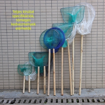 Kézzel készített halászháló fa nyéllel halak és garnélarák számára