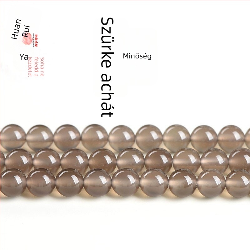 Agaat kerek gyöngyök – polírozott felület, nemes minta, kiegészítők, Bullet Barrage márka