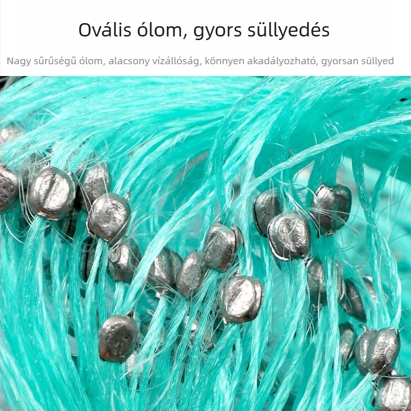 Nylon halászháló háromrétegű süllyedő résszel és egy rétegű lebegő résszel, lógó háló kis halakhoz és compóhoz