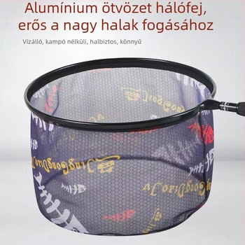 Titánium ötvözetből készült halászhálófej leválasztható cipzárral és gyorsan száradó hálóval; Yi zhi magánmárka