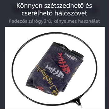 Titánium ötvözetből készült halászhálófej leválasztható cipzárral és gyorsan száradó hálóval; Yi zhi magánmárka