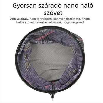 Titánium ötvözetből készült halászhálófej leválasztható cipzárral és gyorsan száradó hálóval; Yi zhi magánmárka