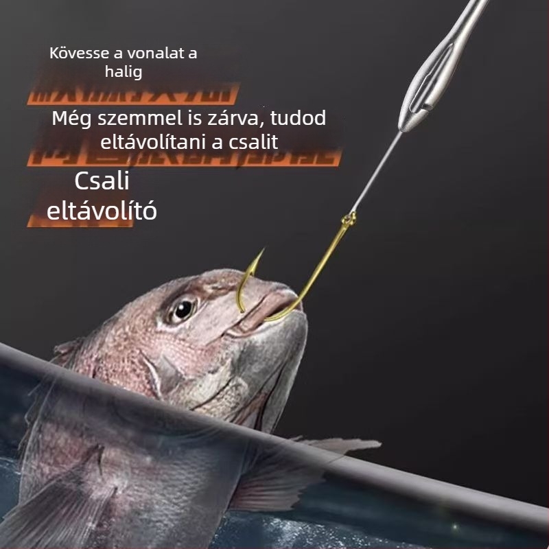 Rozsdamentes acélból készült horgász kioldó eszköz mély torok dizájnnal — gyors, vonalbarát, hordozható