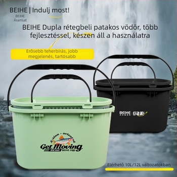 Kétoldalas megerősített élőhalas vödör patak menti horgászathoz, nagy érzékenységgel