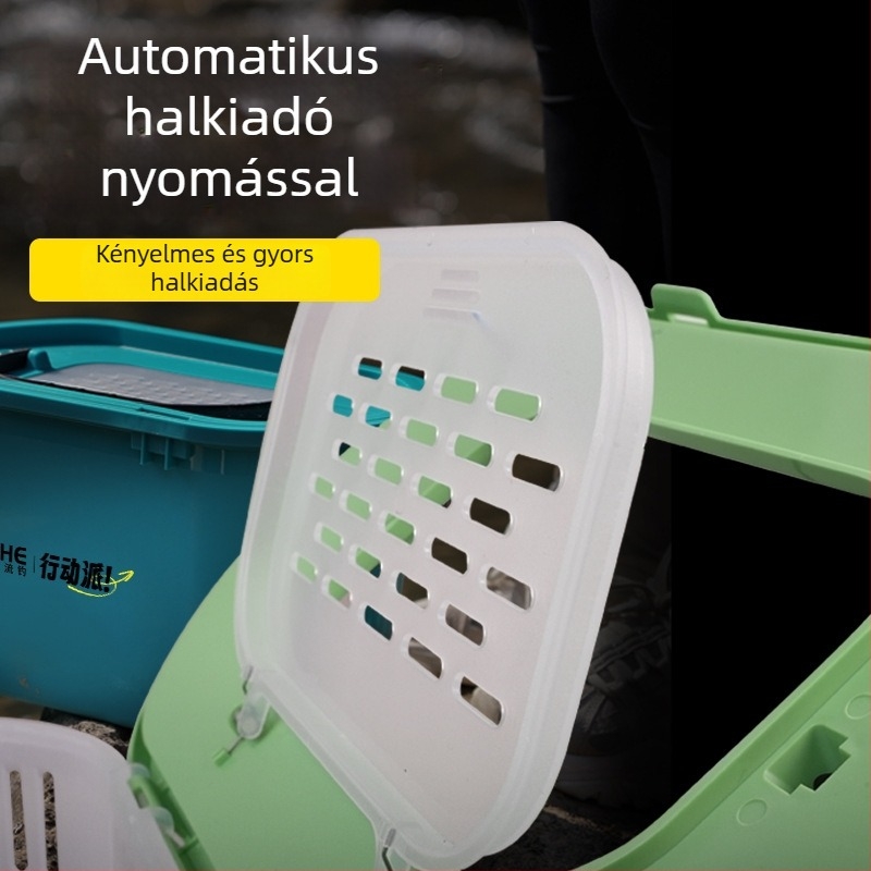 Kétoldalas megerősített élőhalas vödör patak menti horgászathoz, nagy érzékenységgel