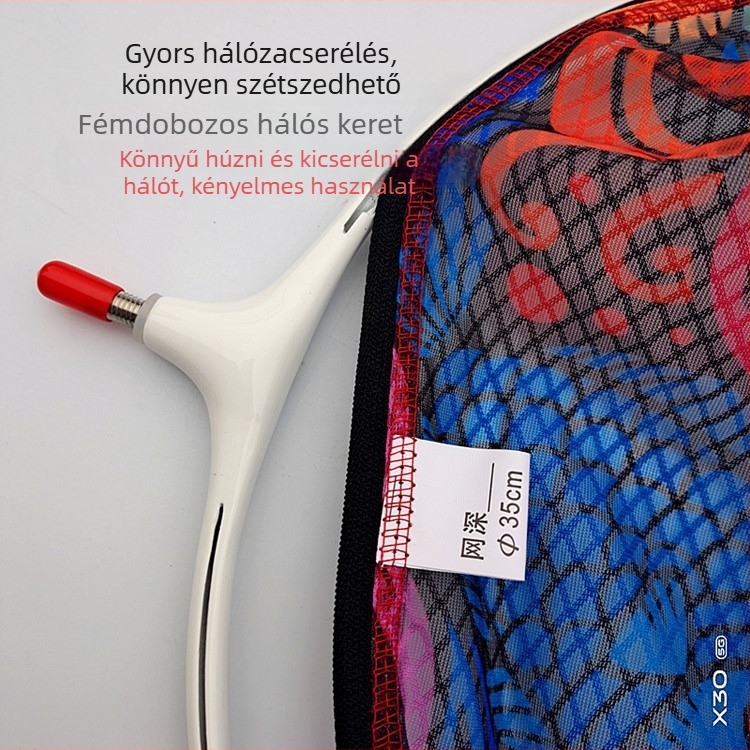Repülőhorgászat hálófej karbon-titán ötvözetből, egyrészes gyűrűs fej, levehető, gyors száradás, anti-gubancolódás