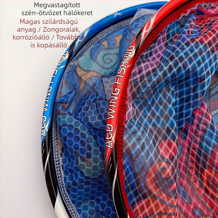 Repülőhorgászat hálófej karbon-titán ötvözetből, egyrészes gyűrűs fej, levehető, gyors száradás, anti-gubancolódás