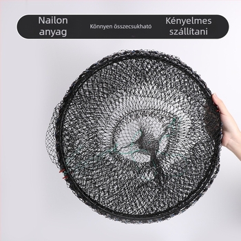 Összecsukható nylon garnéla ketrec, rugós mechanizmus, automata, kör alakú