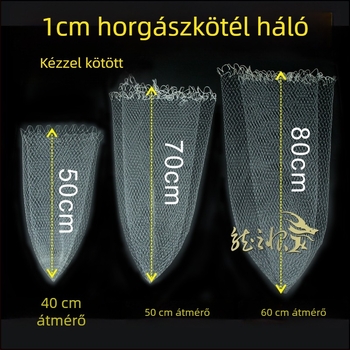 Nylon kézzel szőtt horgász hálózsák, 1 cm-es háló, Dragon Hate Fishing Gear