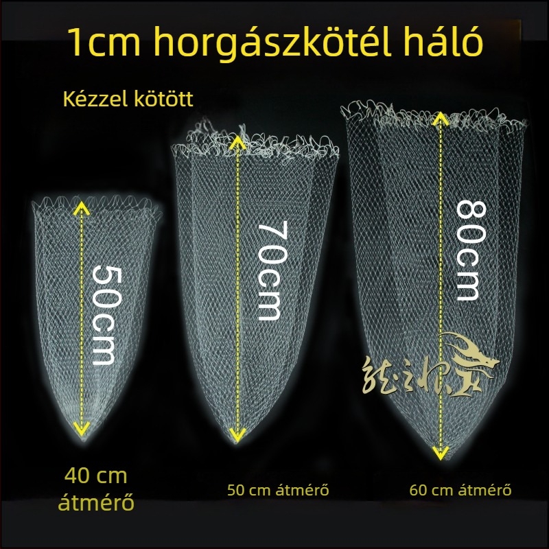 Nylon kézzel szőtt horgász hálózsák, 1 cm-es háló, Dragon Hate Fishing Gear