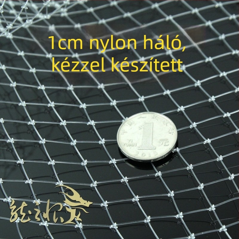 Nylon kézzel szőtt horgász hálózsák, 1 cm-es háló, Dragon Hate Fishing Gear