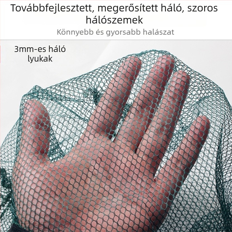  Garnéla ketrec acélhálóból, esernyő alakú hálóval – felszerelés horgászathoz