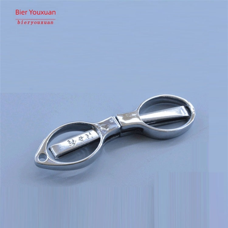 Rozsdamentes acélból készült nyolcas formájú olló, utazó, összecsukható a halászati zsinórhoz — Bill Fishman's Square