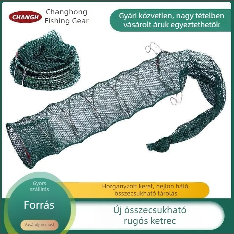 Összecsukható rugós garnéla ketrec halászathoz