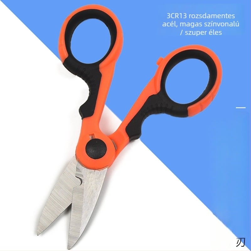 Multifunkcionális horgászolló rozsdamentes acél pengékkel, PP+TPR fogantyúval damilhoz