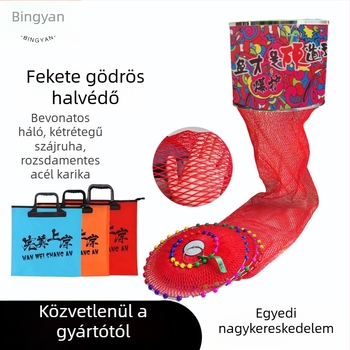 Rozsdamentes acélből készült halvédő, kettős rétegű gyűrűs szerkezettel, ragasztóval bevont