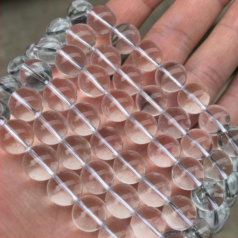K9 fehér kristály gömbszerű gyöngyök, átlátszóak, DIY ékszer alkatrészek, méret 2–16 mm