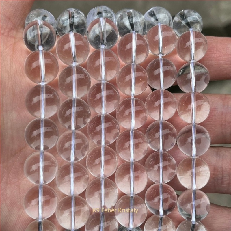 K9 fehér kristály gömbszerű gyöngyök, átlátszóak, DIY ékszer alkatrészek, méret 2–16 mm