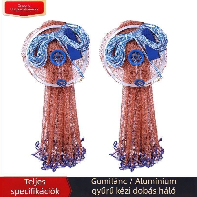 Frisbee-stílusú kézi dobású halászháló (Márka Xinpeng; Anyag: tire line)