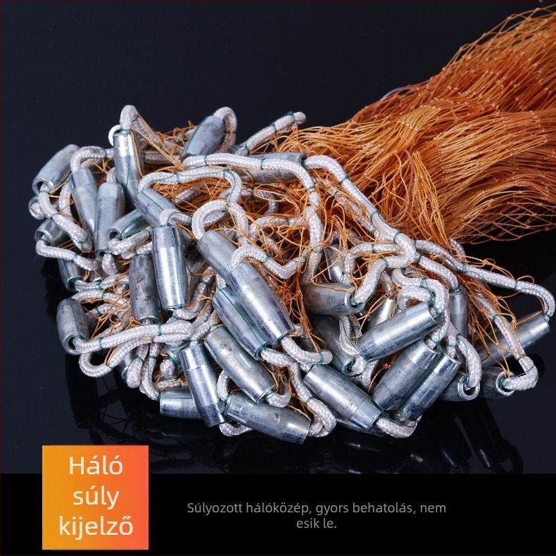 Kézzel dobható háló monofilament damillal, retro körkörös horgászháló