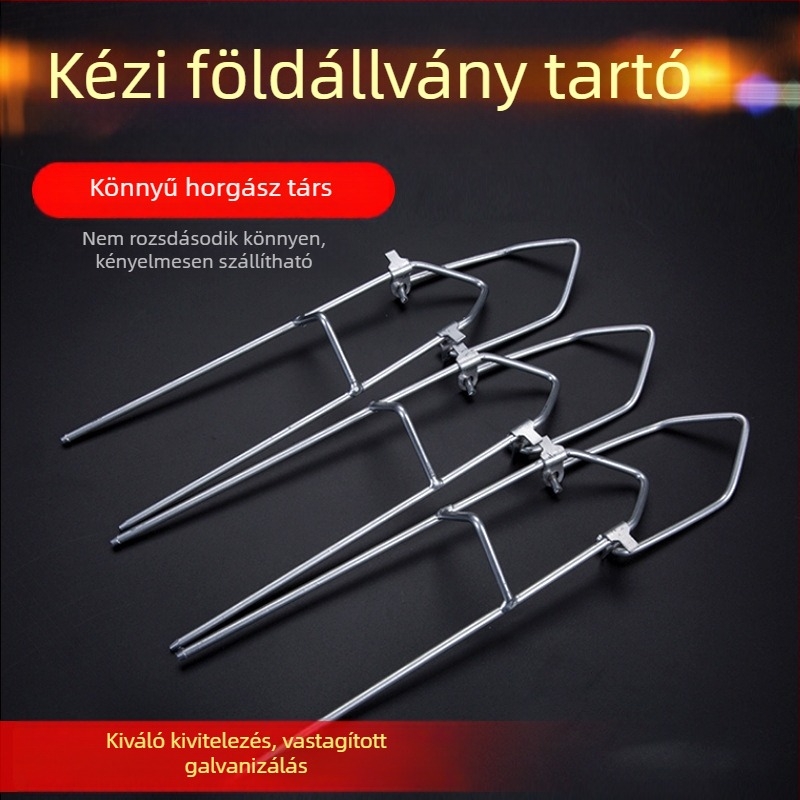 Összecsukható, masszív horgászbot-tartó, földalaphoz és tengeri horgászathoz