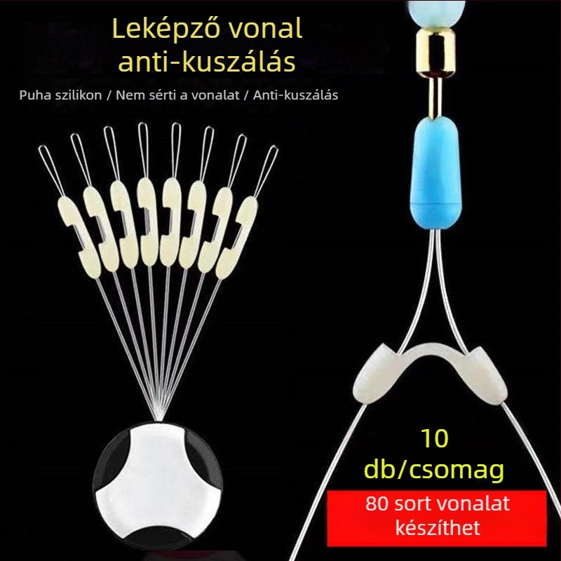 Horgász damil szétválasztó anti-összekuszálódás, szilikon kettős horogszétválasztóval és gyors al-damil klipe