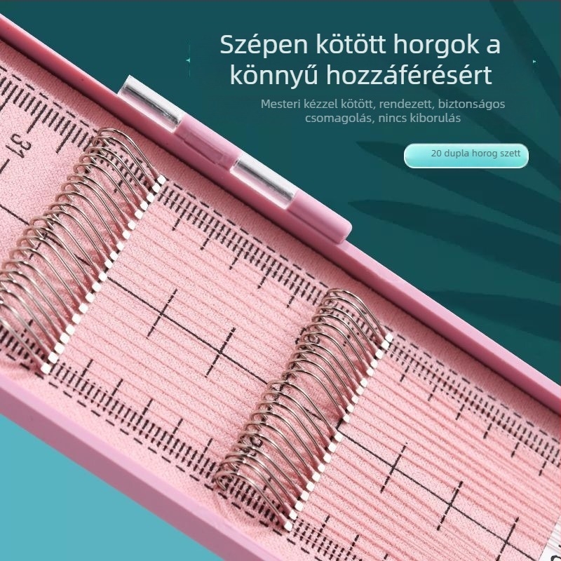 Szénalapú, nehéz horgász vezető készlet kettős horoggal, PE alsó vonal, 20 pár, dobozban