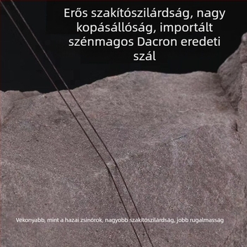 Farkasfogú karbonmaggal erősített kötött damil – kettős horoggal, PE vezető készlet ponty és tilápia horgászatra