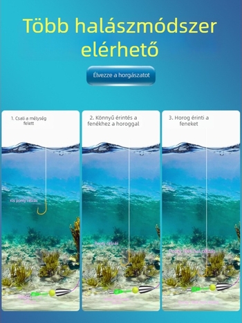 Alsóhorgászkészlet automata aljkeresővel, kész fő zsinór, nylon 100 m