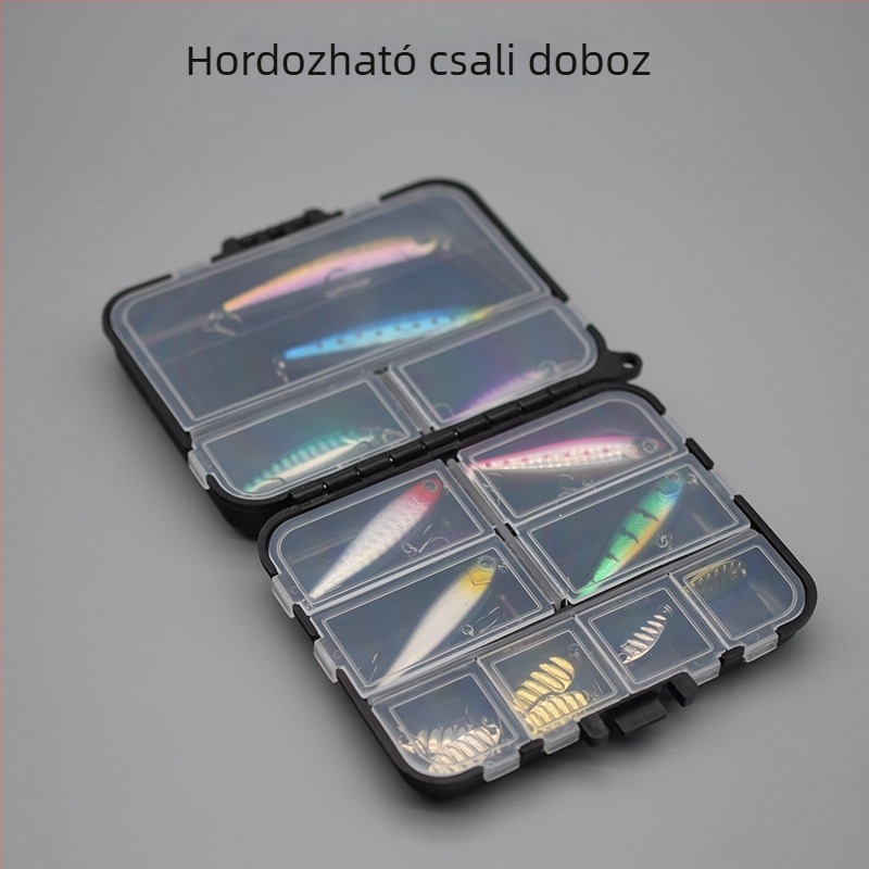 Csali doboz – hordozható kétszintes tároló kis kiegészítők és horgászati eszközök számára (Márka: Unique, Kategória: Horgász felszerelés)