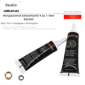Horgászorsó karbantartó készlet kenőzsírral és eszközökkel