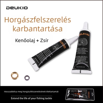 Horgászorsó karbantartó készlet kenőzsírral és eszközökkel