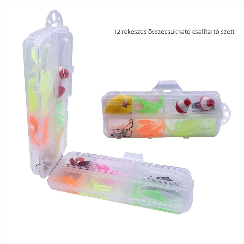 75 darab mikro csalihal készlet biomimetikus utánzatú csalik, forgó farokkal és ólomfejű horgokkal, egyes horoggal — Whale Looters