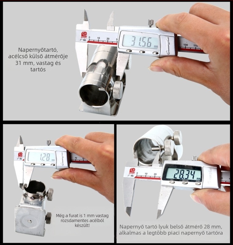 Horgászathoz tervezett napernyőtartó – rozsdamentes acél, insert típus, univerzális, megerősített kivitel, modell 42752