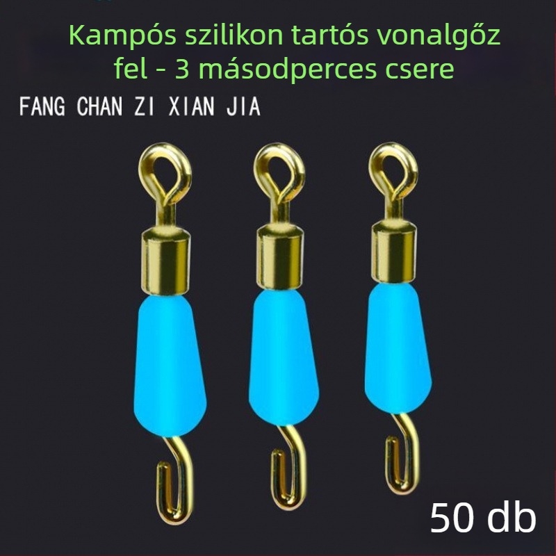 Szilikonból készült anti-zapletés gyors alhorgászati klip konnektorral és 8-as alakú gyűrűvel